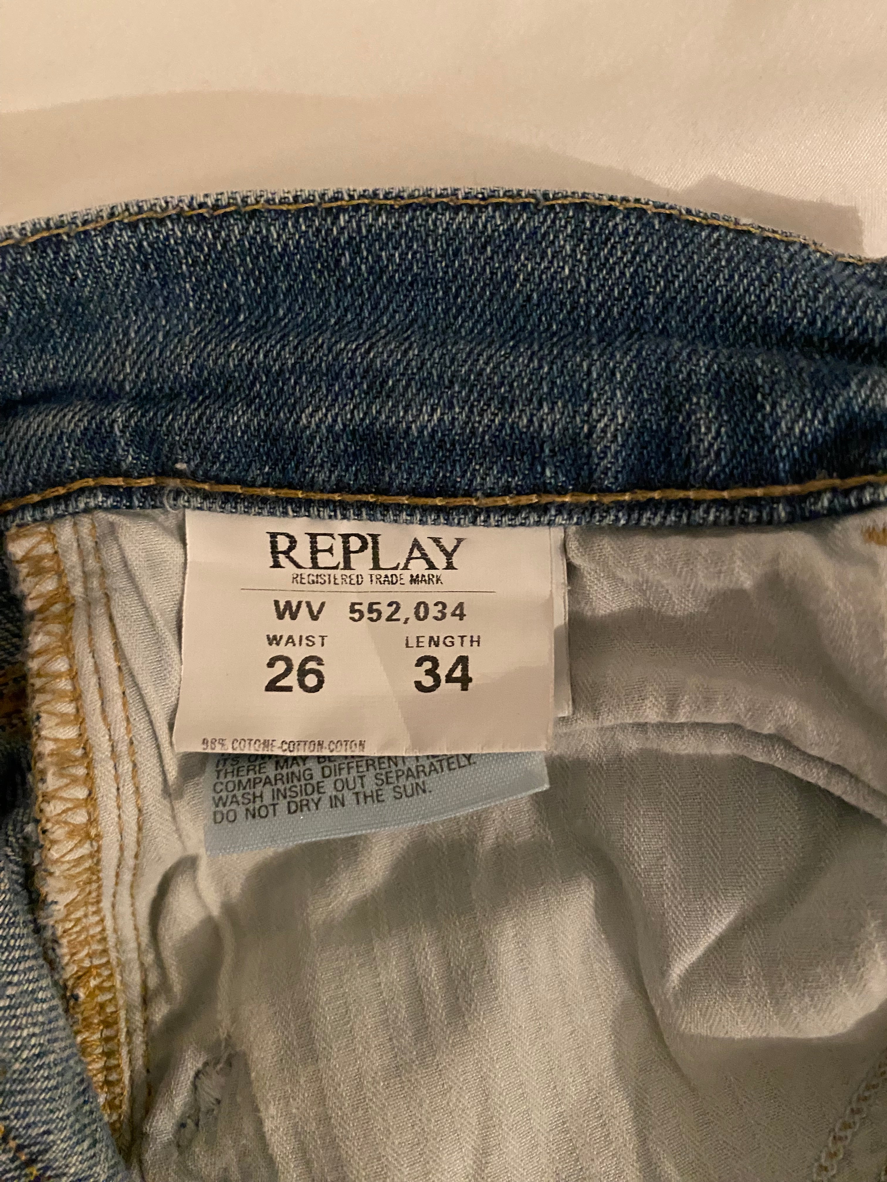 Replay jeans dam stl 34 W26 blå denim.