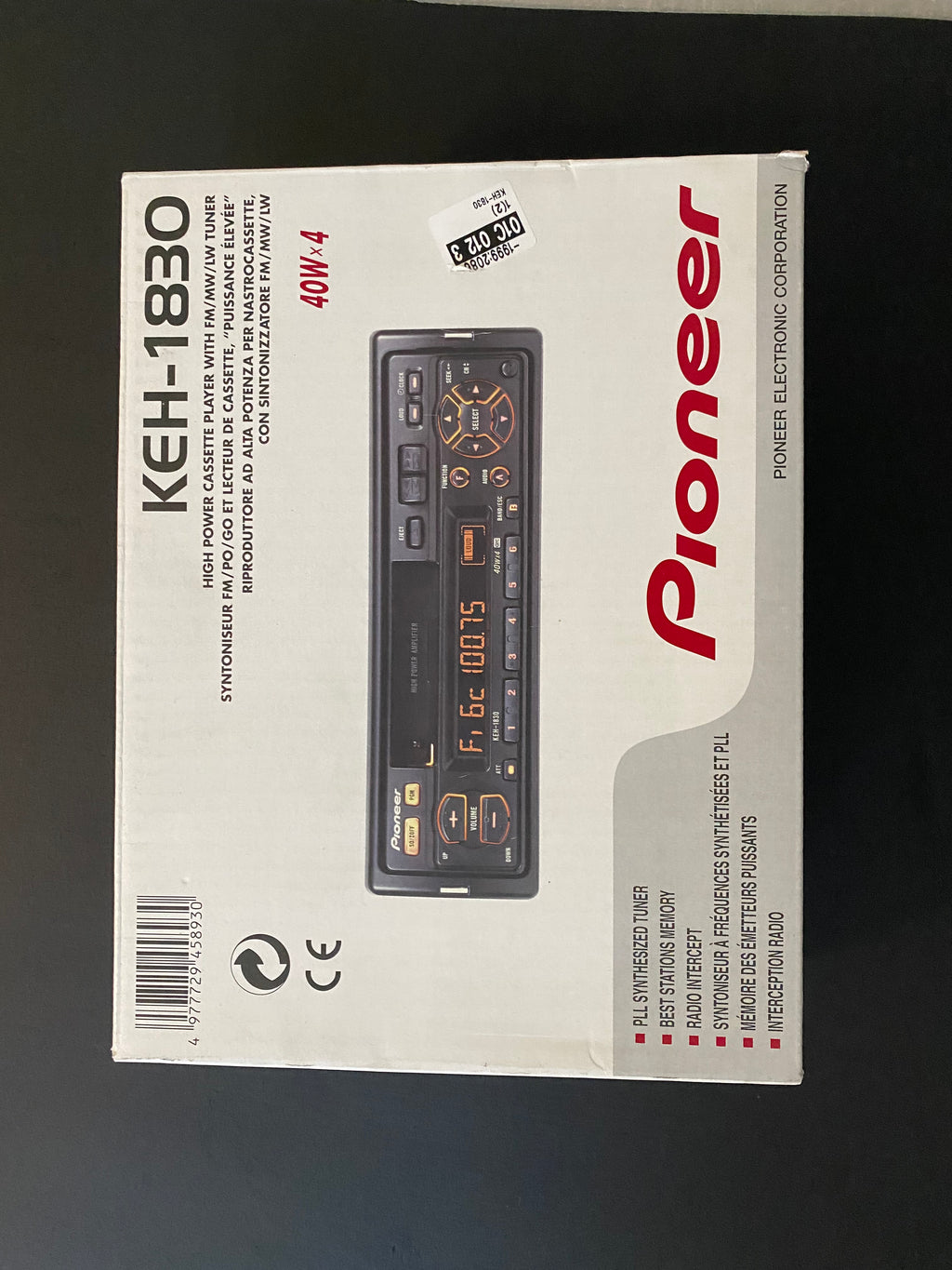 Pioneer KEH-1830 Vintage Bilstereo med Kassett & Radio (Ny i Kartong / NOS).