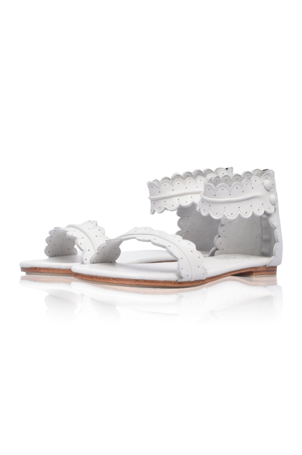 Midsummer White Bridal Leather Sandals