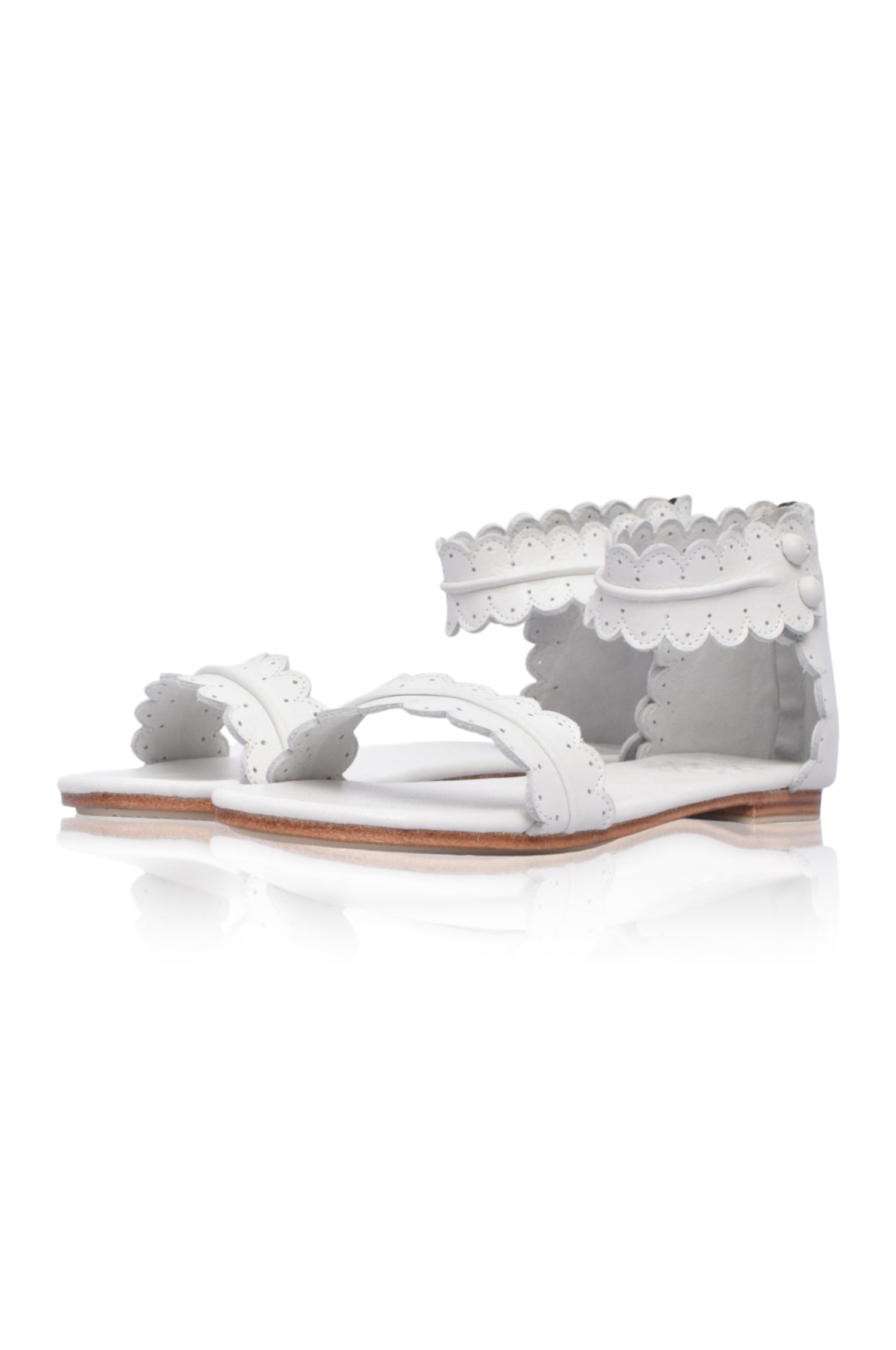 Midsummer White Bridal Leather Sandals