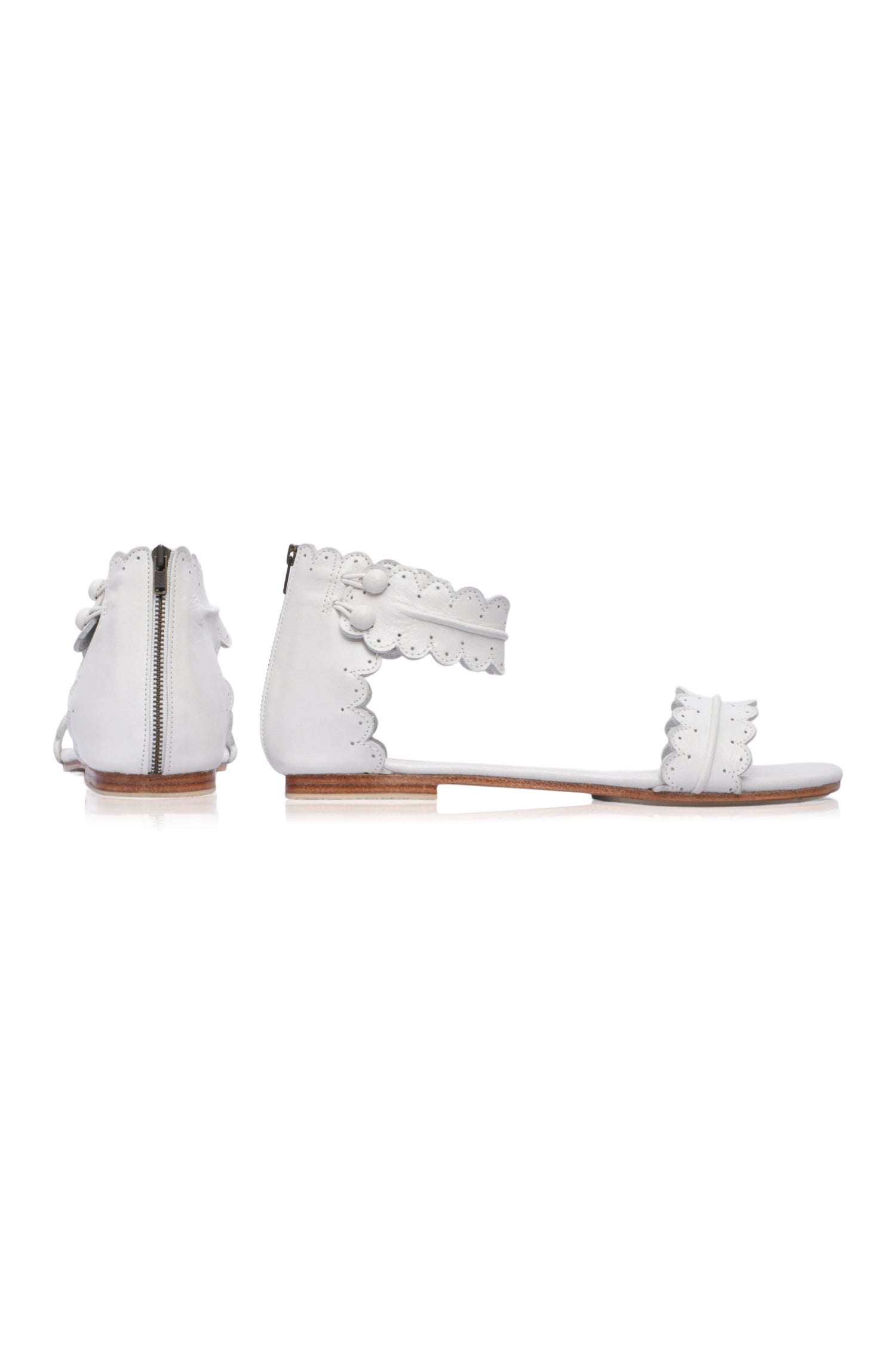 Midsummer White Bridal Leather Sandals